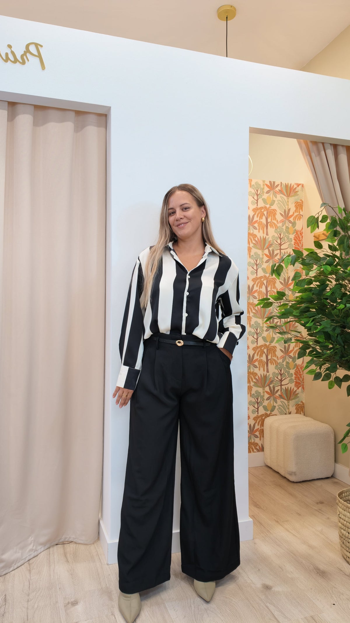 Pantalón Vestir Pinzas Negro