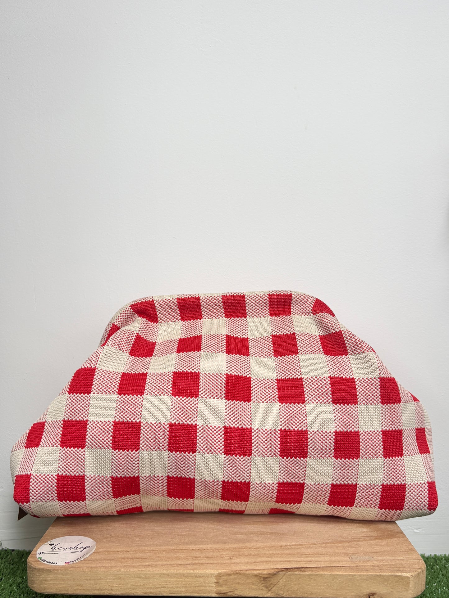 Bolso Cuadros Rojo