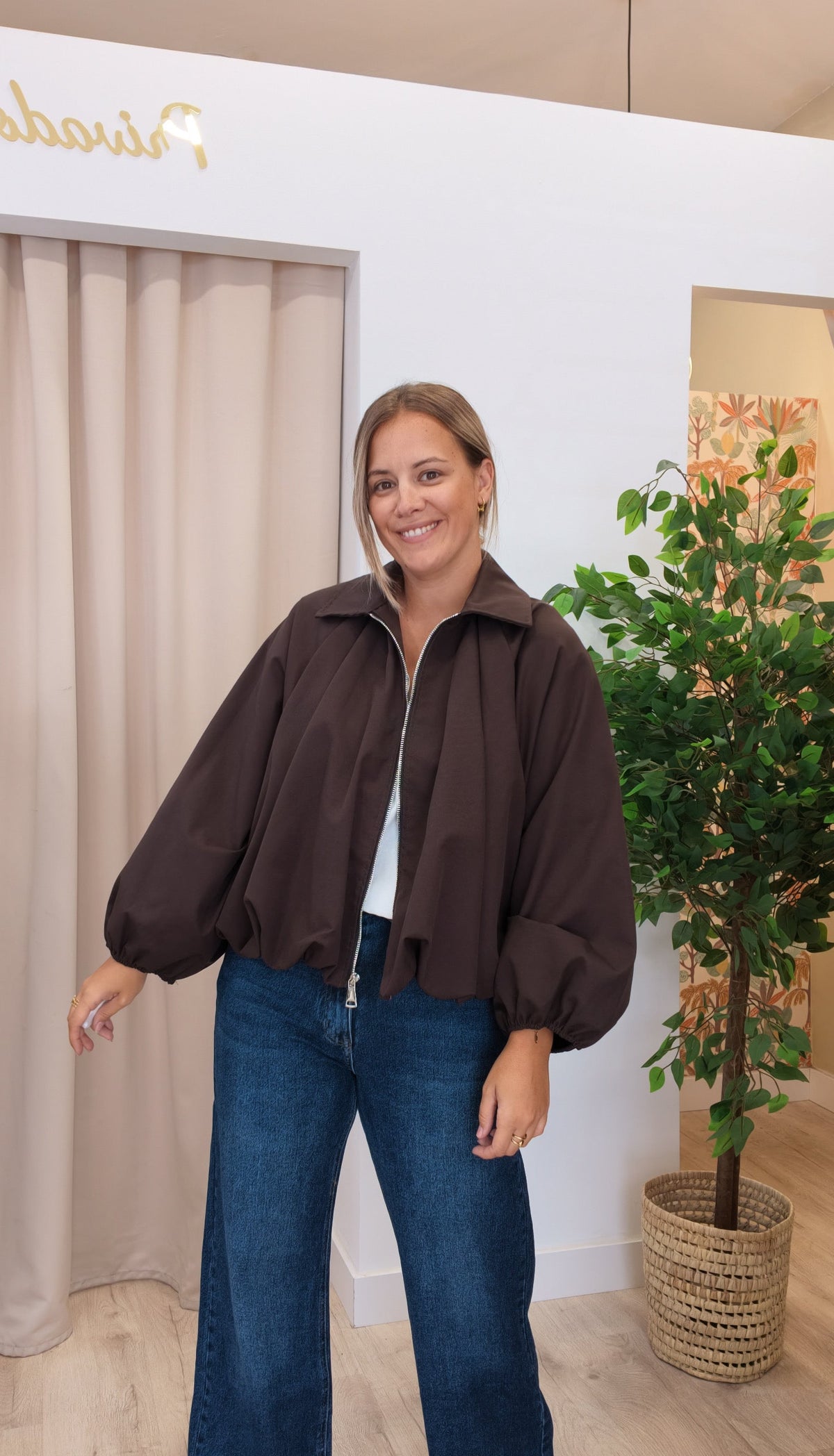 Cazadora Bomber Marrón