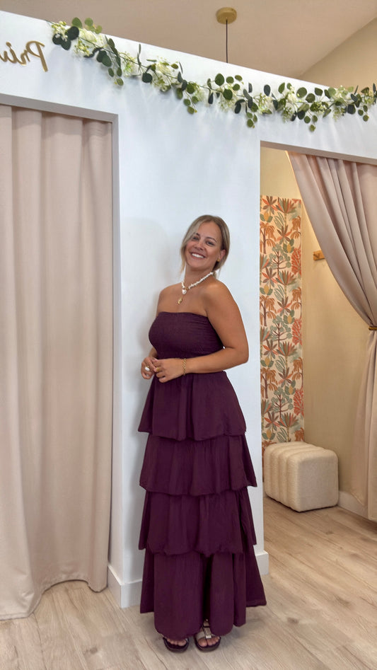 Vestido Ibiza (color berenjena)