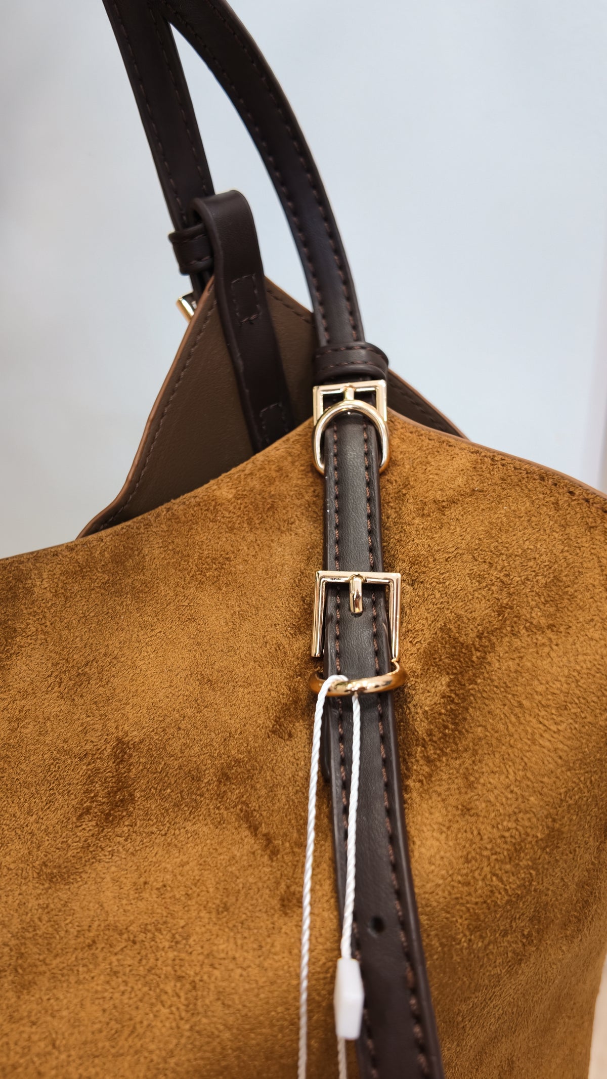 Bolso Shopper Hombro Hebillas Camel