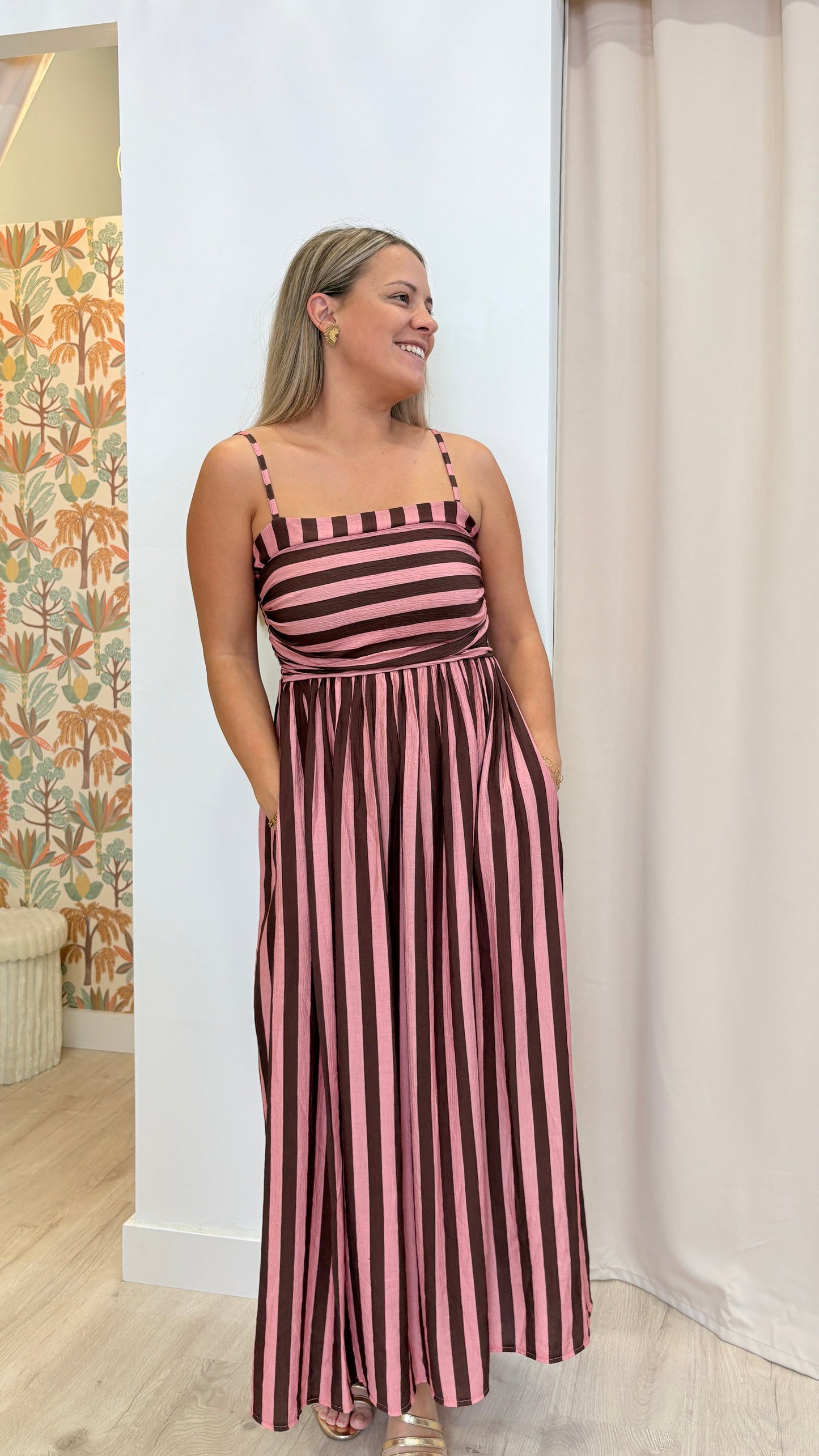 Vestido Bali Marrón/Rosa