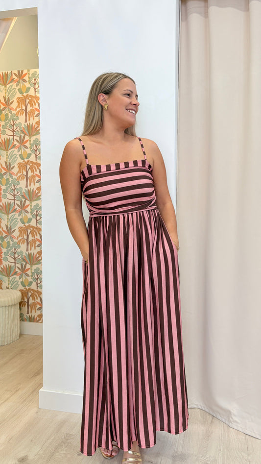 Vestido Bali Marrón/Rosa