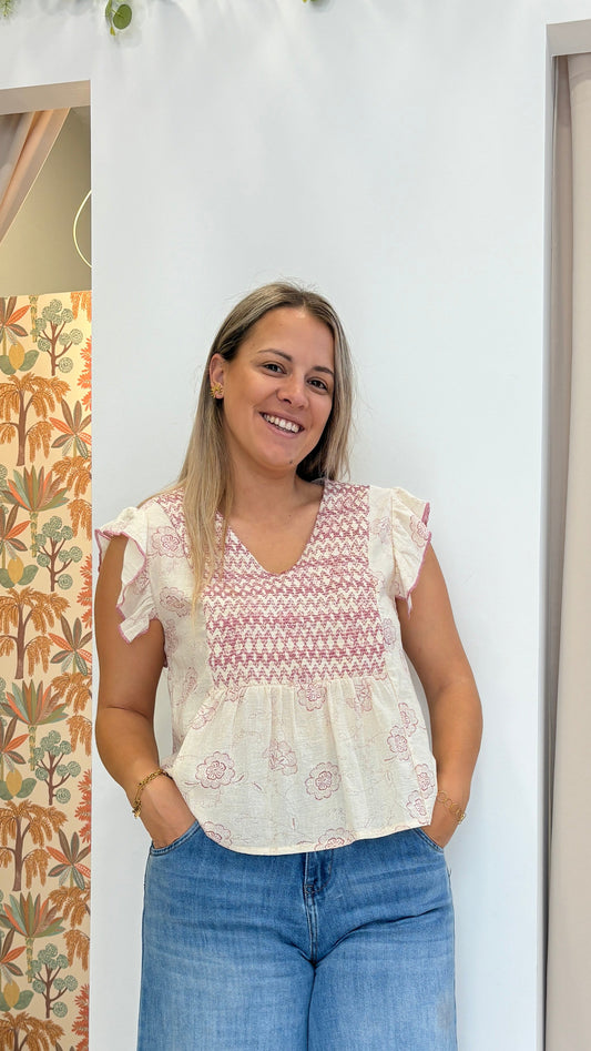 Blusa Bordada Escote (dos colores)
