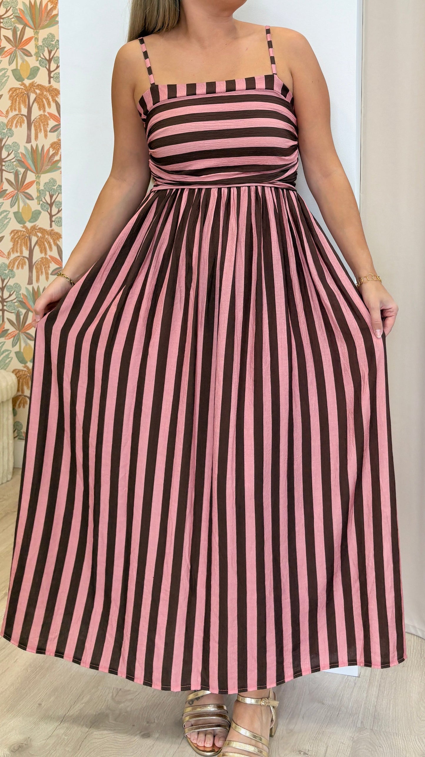 Vestido Bali Marrón/Rosa
